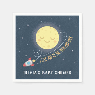 Serviette En Papier Aimez-vous à la lune et aux approvisionnements