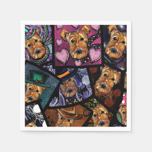 SERVIETTE EN PAPIER AIREDALE TERRIER