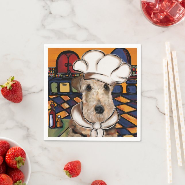 Serviette En Papier Airedale Terrier (En situation)