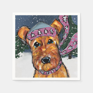 Serviette En Papier Airedale Terriers
