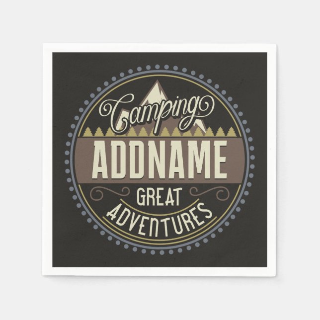 Serviette En Papier AJOUT Personnalisé Family Camp Trip Camping Réunio (Devant)