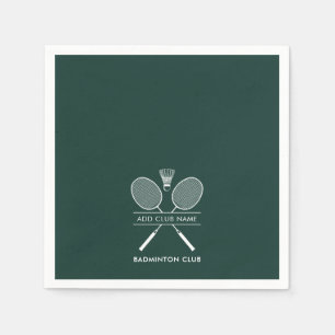Serviette En Papier Ajouter Badminton Club Nom Raquettes Icônes Papier