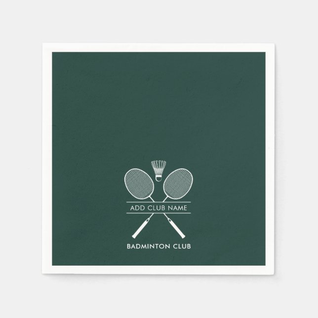 Serviette En Papier Ajouter Badminton Club Nom Raquettes Icônes Papier (Devant)