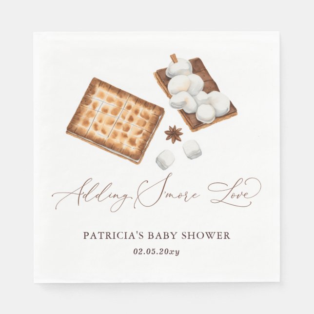 Serviette En Papier Ajouter S'more Love Baby shower neutre genre (Devant)