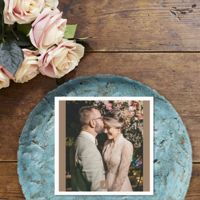 Serviette En Papier Ajouter un Mariage de monogramme photo (Créateur téléchargé)