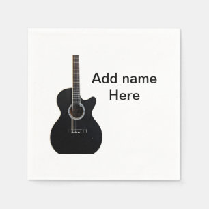 Serviette En Papier Ajouter votre nom texte brun acoustique guitare éd