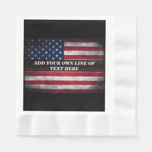 Serviette En Papier Ajouter votre texte sur le drapeau américain