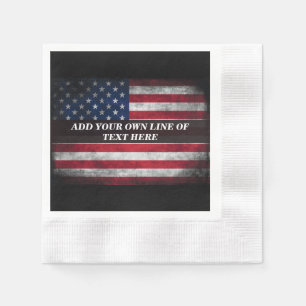 Serviette En Papier Ajouter votre texte sur le drapeau américain
