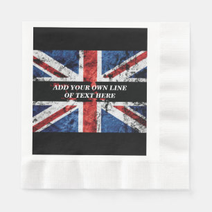 Serviette En Papier Ajouter votre texte sur le drapeau anglais Jeu d'o