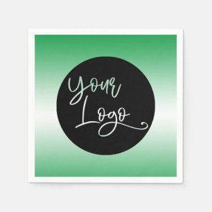 Serviette En Papier Ajoutez votre logo personnalisé Bright Green and 