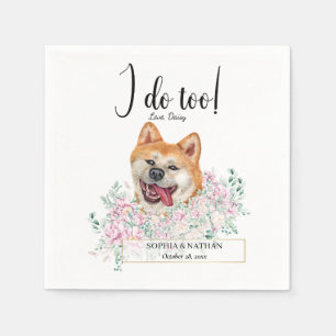 Serviette En Papier Akita Chien Mariage Cocktail Napkins