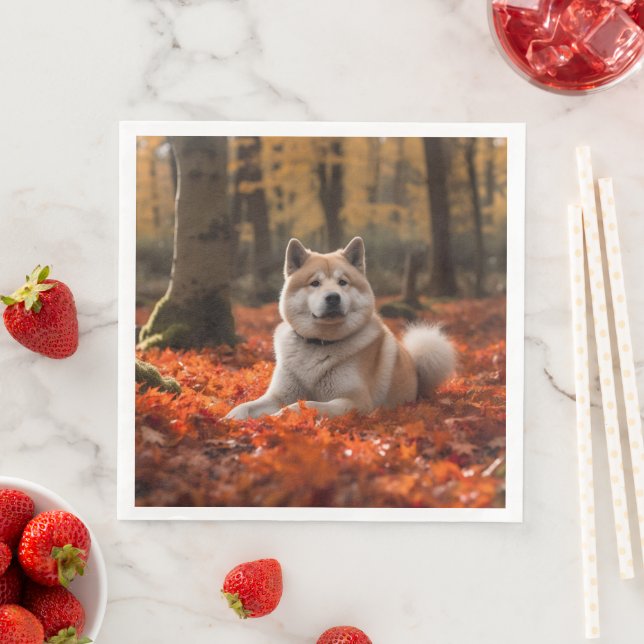 Serviette En Papier Akita en automne Feuilles automne s'inspire (En situation)