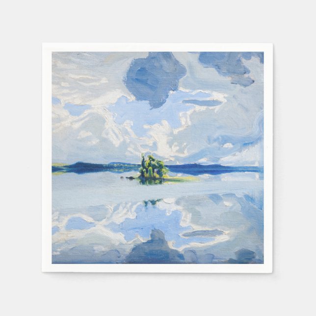 Serviette En Papier Akseli Gallen-Kallela - Nuages au-dessus d'un lac (Devant)