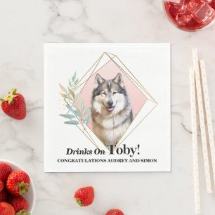 Serviette En Papier Alaskan Malamute Chien Photo Mariage