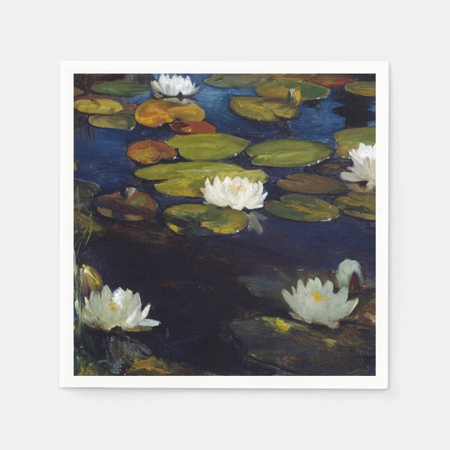 Serviette En Papier Albert Edelfeue - Lys d'eau, étude (Devant)