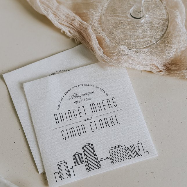 Serviette En Papier Albuquerque Deco Skyline | Mariage, événement Napk (Créateur téléchargé)