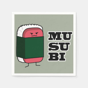 Serviette En Papier Algue hawaïenne heureuse de Nori de sushi de Spam