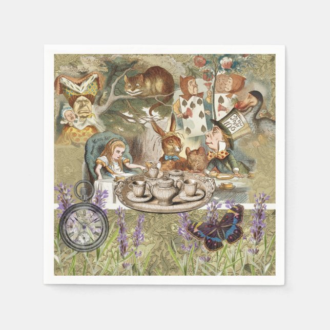 Serviette En Papier Alice Adventures in Wonderland Mad Tea Party (Devant)