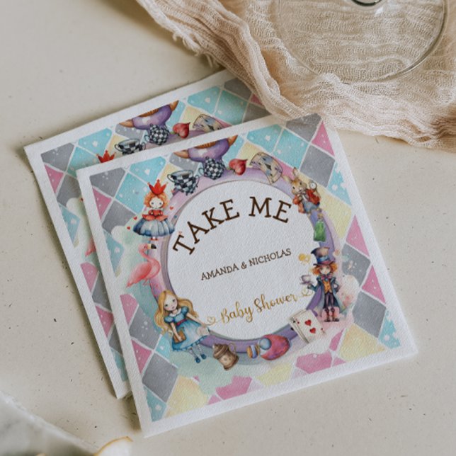 Serviette En Papier Alice au baby shower des merveilles (Créateur téléchargé)