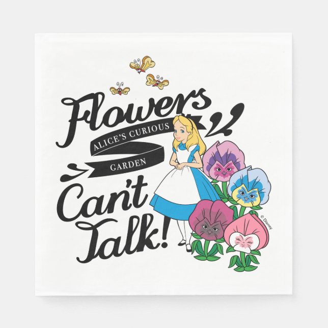 Serviette En Papier Alice Au Pays Des Merveilles | Alice & Les Fleurs (Devant)