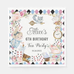 Serviette En Papier Alice au pays des merveilles Anniversaire High Tea