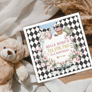 Serviette En Papier Alice au pays des merveilles Cadre de fleurs 2e an
