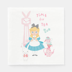 Serviette En Papier Alice au pays des merveilles  Heure Du Thé