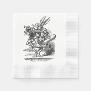 Serviette En Papier alice au pays des merveilles lapin blanc serviette