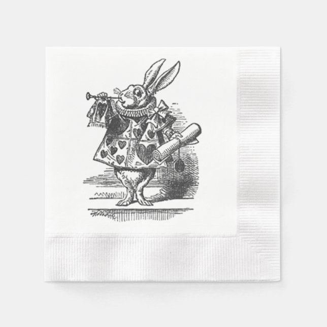 Serviette En Papier alice au pays des merveilles lapin blanc serviette (Devant)