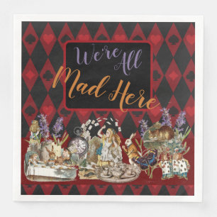 Serviette En Papier Alice au pays des merveilles Mad Cheshire Chat