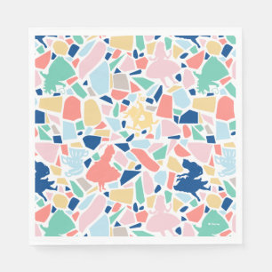 Serviette En Papier Alice au pays des merveilles  Motif de mosaïque