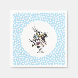 Serviette En Papier Alice au pays des merveilles Pointe Polka Rabbit b