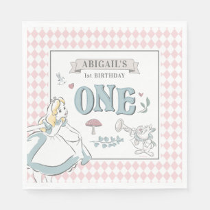 Serviette En Papier Alice Au Pays Des Merveilles   Premier anniversair