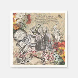 Serviette En Papier Alice au pays des merveilles Rideau Art classique