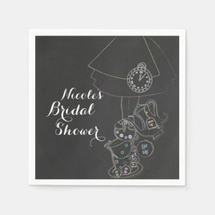 Serviette En Papier Alice au pays des merveilles Tea Party Chalkboard