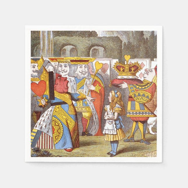 Serviette En Papier Alice dans la cour de la reine 2 (Devant)