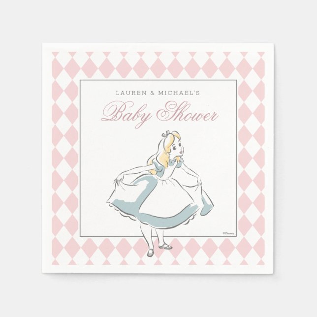 Serviette En Papier Alice dans le Baby shower du pays des merveilles (Devant)