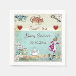 Serviette En Papier Alice dans le baby shower du pays des merveilles