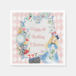 Serviette En Papier Alice enchantée colorée au pays des merveilles Ann
