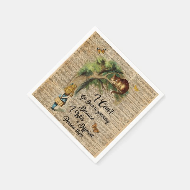 Serviette En Papier Alice et Cheshire (Coin)