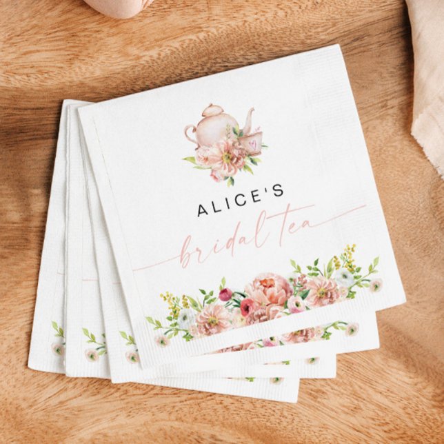 Serviette En Papier ALICE Fardée Floral Mariage Thé Party Brunch Showe (Créateur téléchargé)