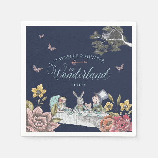 Serviette En Papier Alice In Wonderland Vintage Chic Mariage (Devant)