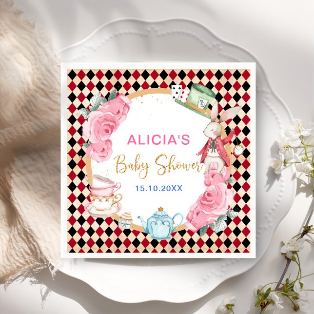 Serviette En Papier Alice magique au pays des merveilles Baby shower T (Créateur téléchargé)