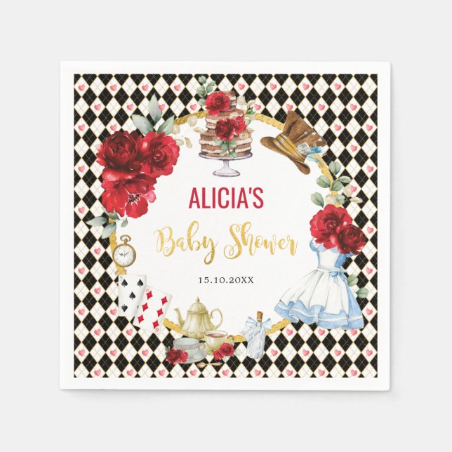 Serviette En Papier Alice magique au pays des merveilles Baby shower T (Devant)
