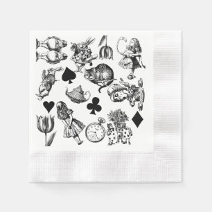 Serviette En Papier Alice White Rabbit Wonderland Classic