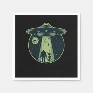 Serviette En Papier Alien Bigfoot Sasquatch OVNI Enlèvement Aliens Cad