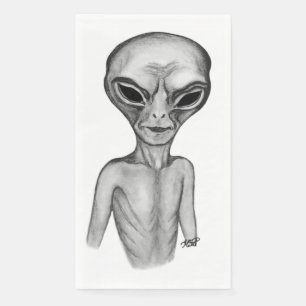 Serviette En Papier Alien gris, je veux croire