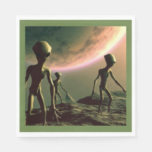 Serviette En Papier ALIENS gris SF 2