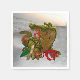 Serviette En Papier Aligator Bayou serviettes Cajun de mon art