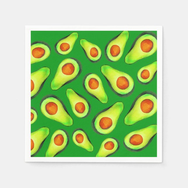 Serviette En Papier Alimentation de fruits de santé vert Avocado (Devant)
